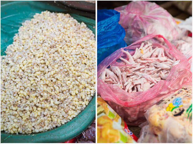 Miereneieren te koop op de markt in Laos | simoneskitchen.nl