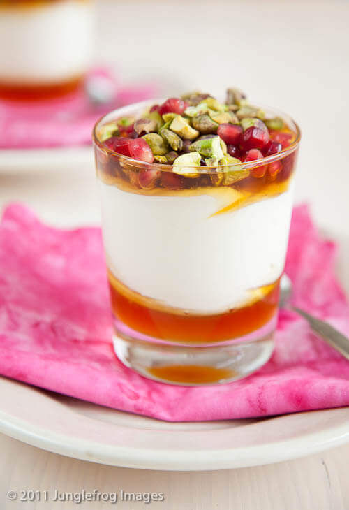 Yoghurt en granaatappel dessert
