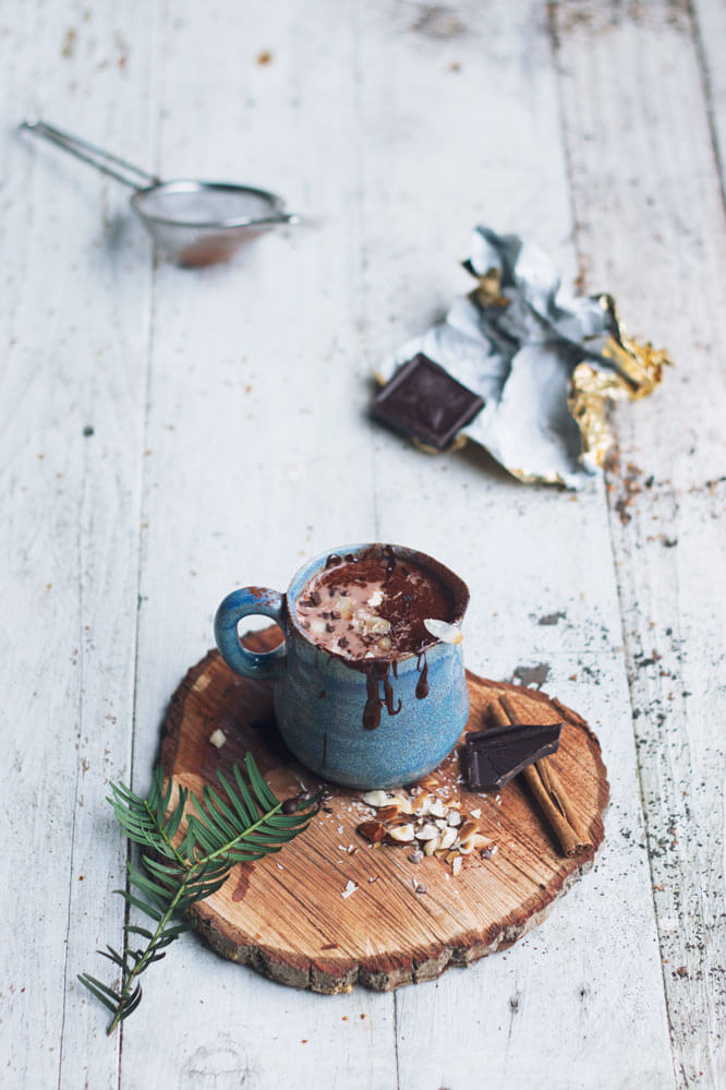 Hot chocolate met amandelmelk
