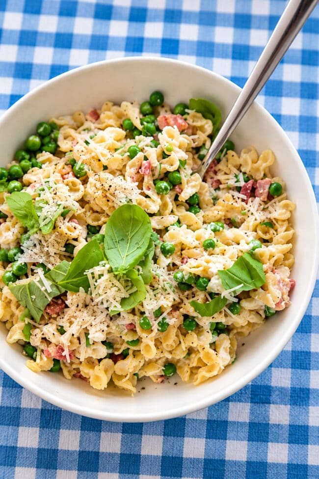 Pasta met doperwten