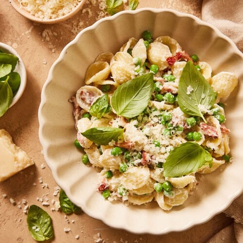 Pasta met doperwtjes en ricotta