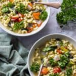 Snelle groentesoep met pasta