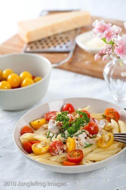 Romige pasta met tomaatjes