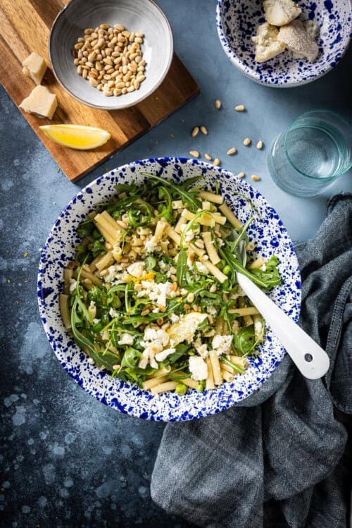 vegetarische pasta met geitenkaas