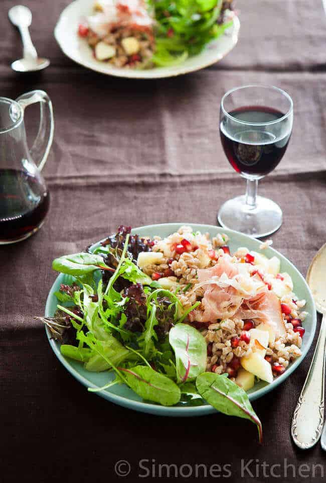 Speltsalade met kastanjes