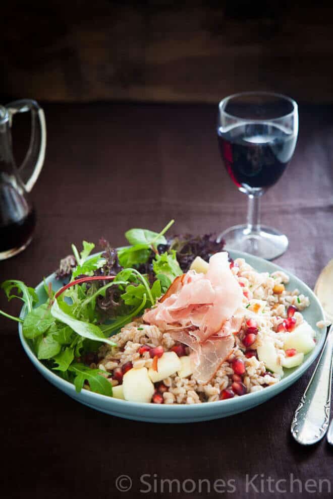 Speltsalade met kastanjes