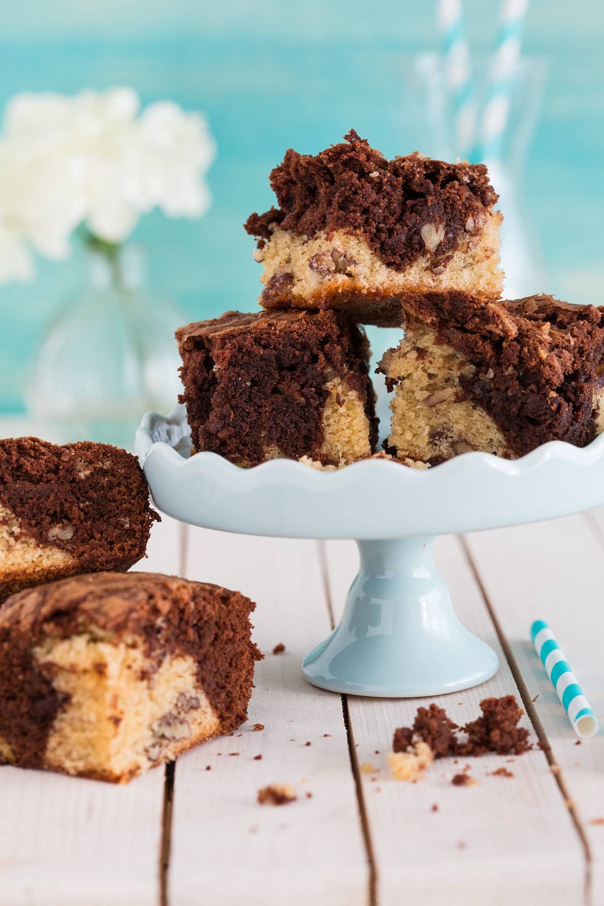 Vanille brownies met chocola