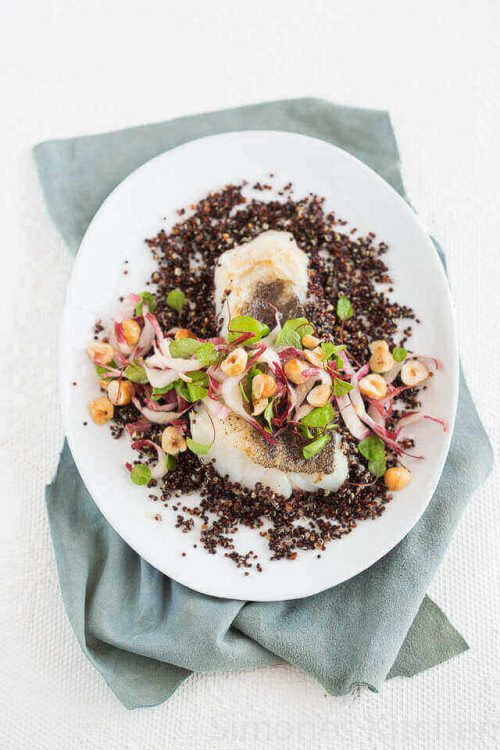 Salade met zwarte quinoa en kabeljauw | simoneskitchen.nl