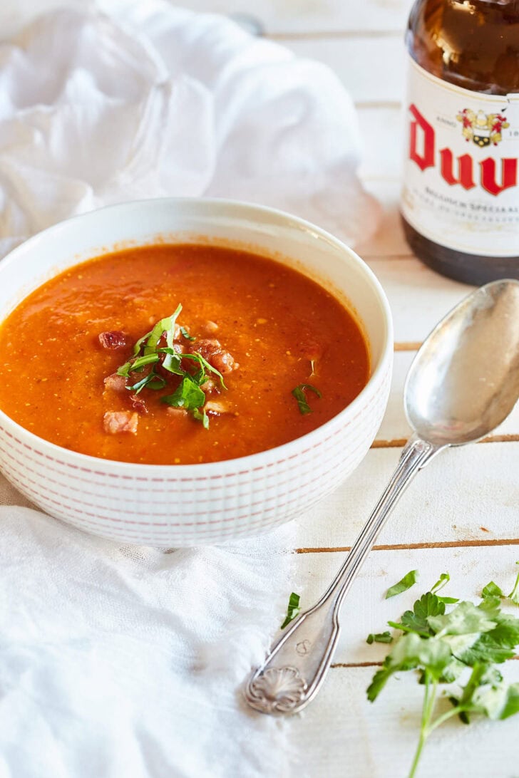 Pittige tomatensoep met bier