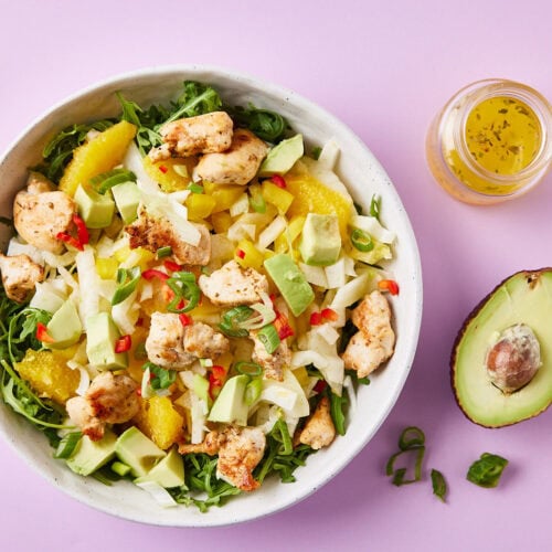Venkel en sinaasappelsalade met kip