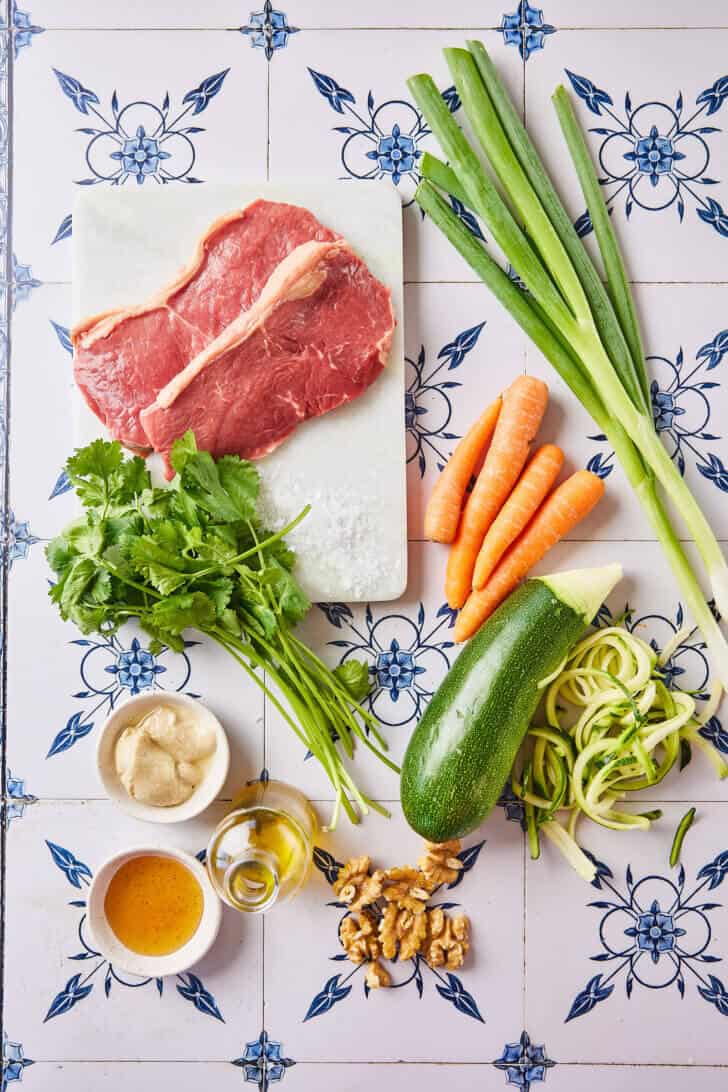 courgette salade met entrecote