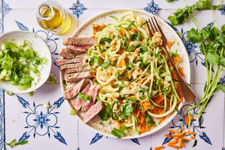 courgettesalade met entrecote