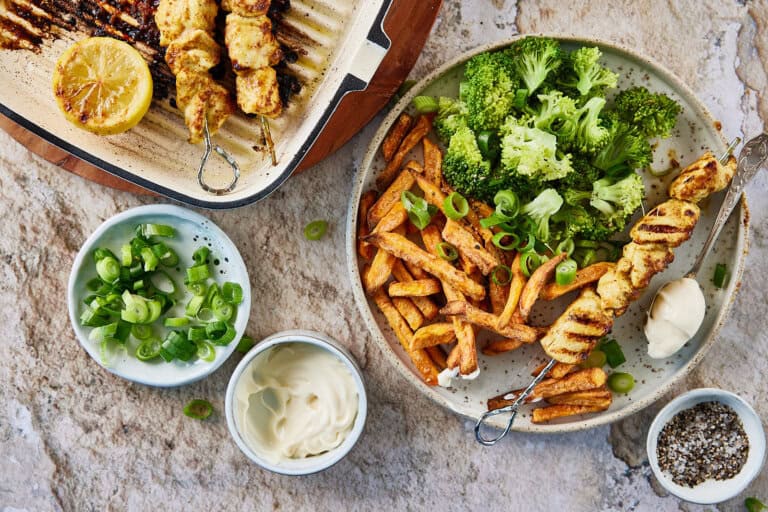 Kipspiesjes met mosterdmarinade