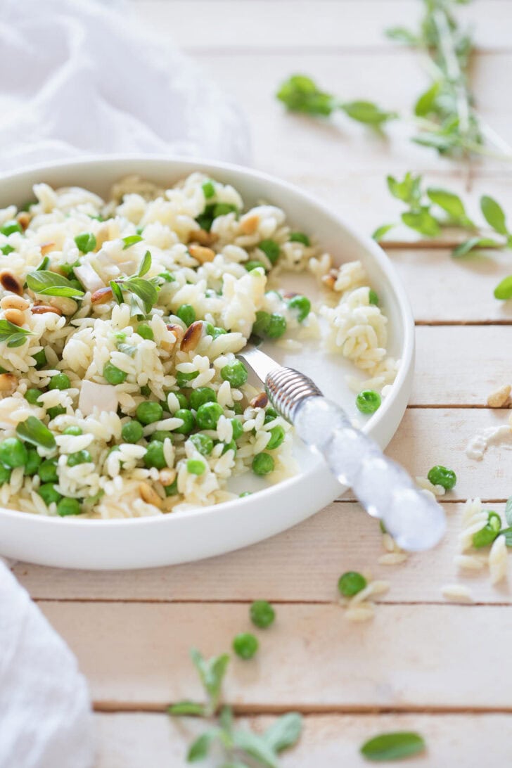 Orzo salade met geitenkaas