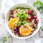 Speltsalade met sinaasappel en kers | simoneskitchen.nl