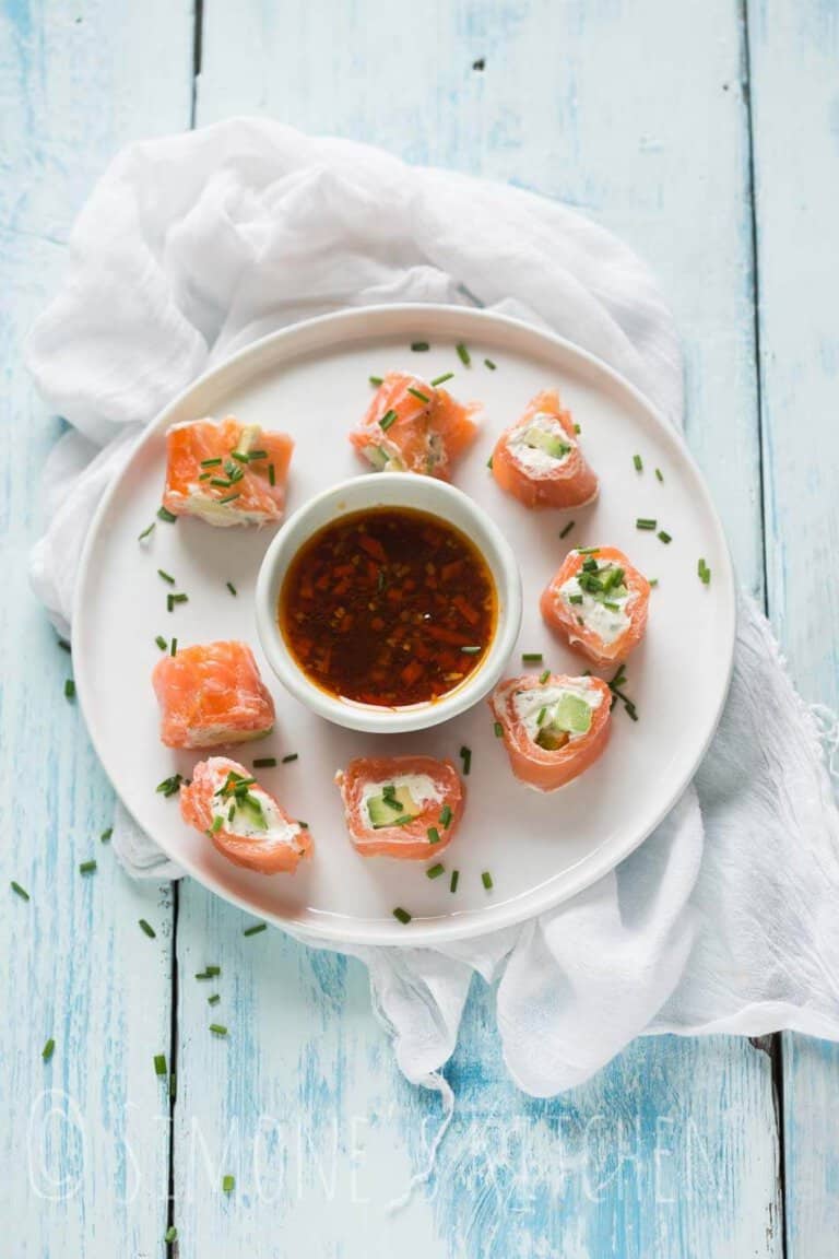 zallmrolletjes met gembersaus