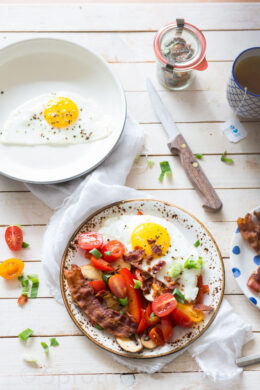 Ontbijt met tomaatjes en champignons | simoneskitchen.nl