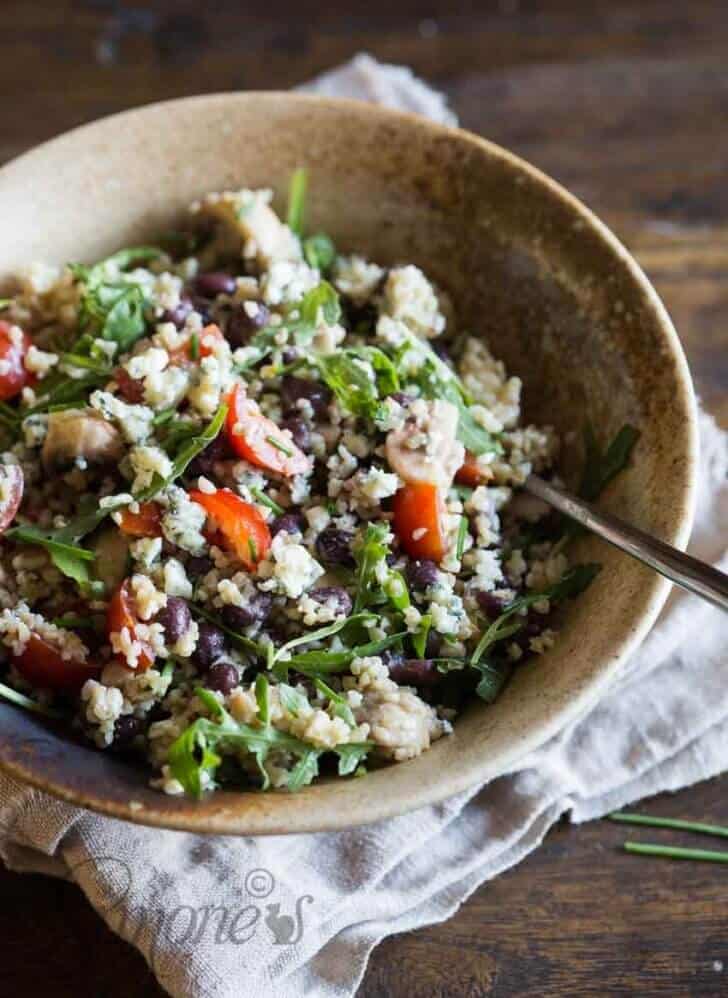 Bulgursalade met blauwe kaas