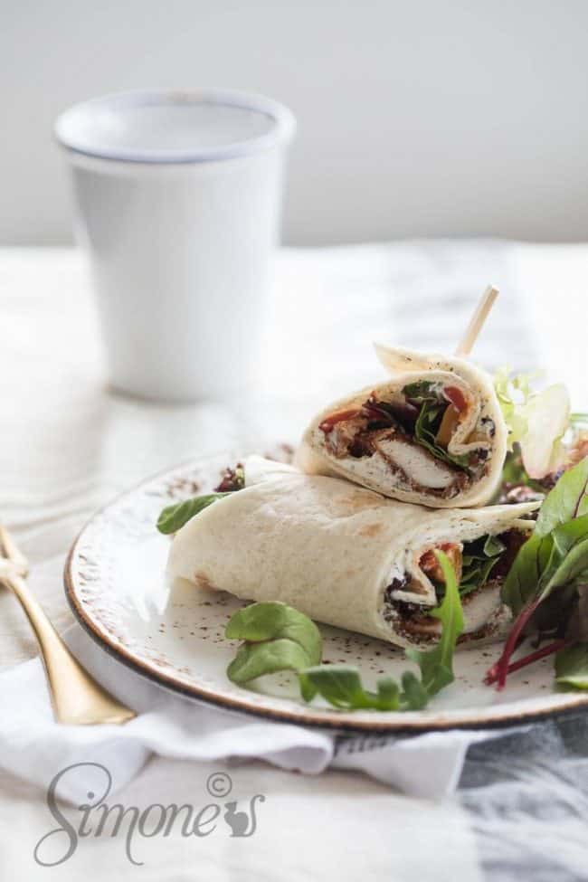 Wraps met roomkaas en kip (of kalkoen) Simone's Kitchen