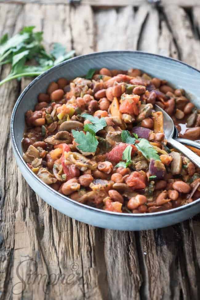 Chili sin carne bruine bonenschotel zonder vlees Simone's Kitchen