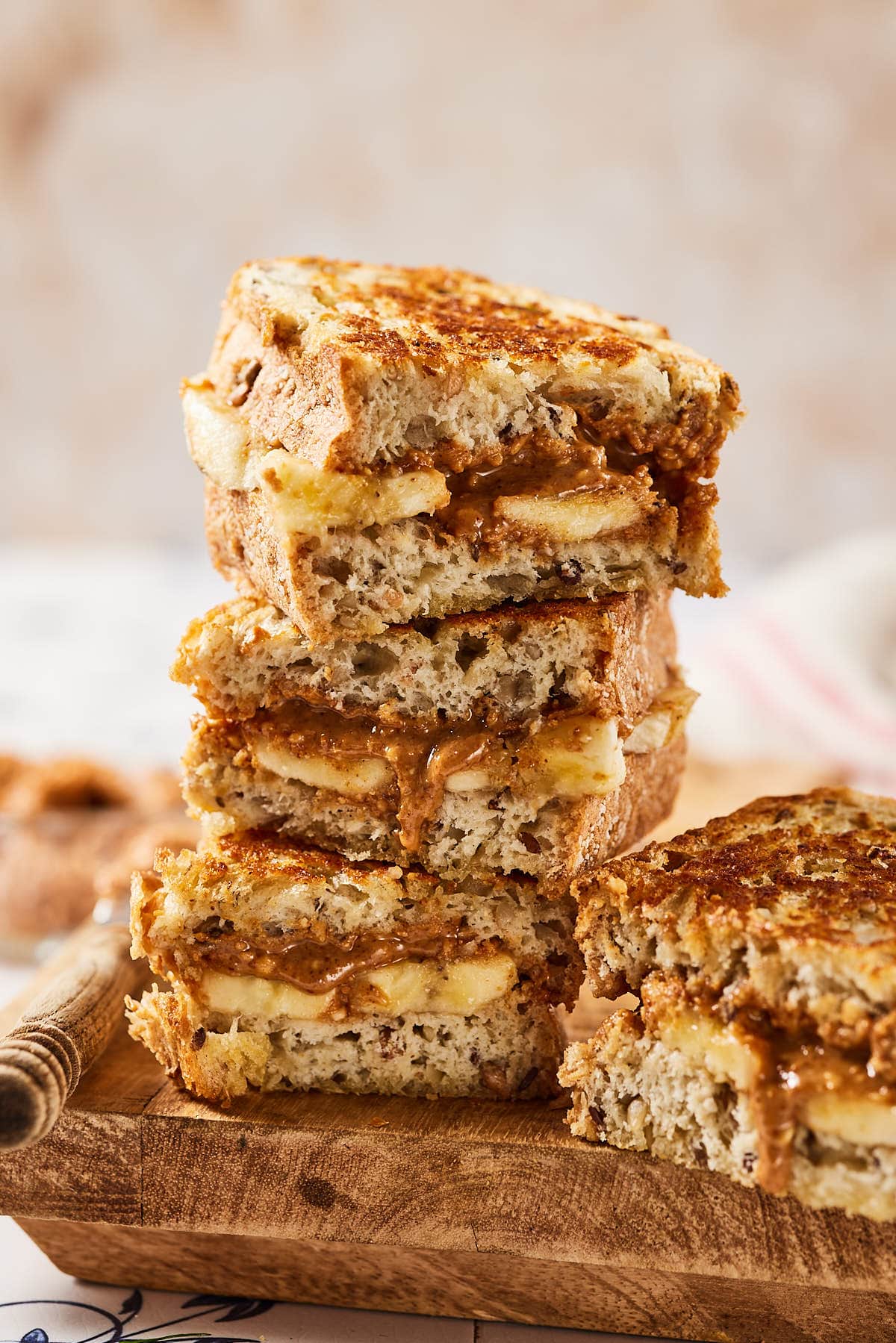 Tosti banaan en pindakaas