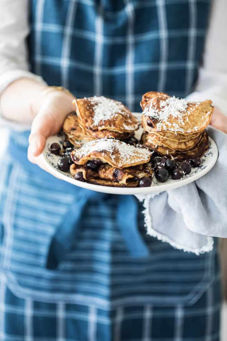 glutenvrije pannenkoekjes met kokos en banaan