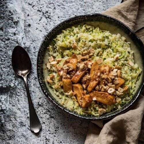 bloemkool couscous met kip teriyaki