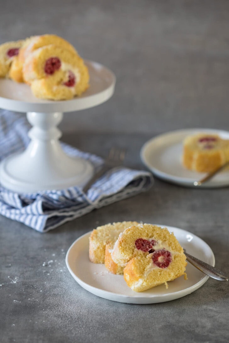 Cakerol met frambozen