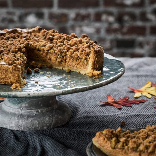 Pompoentaart met pistache