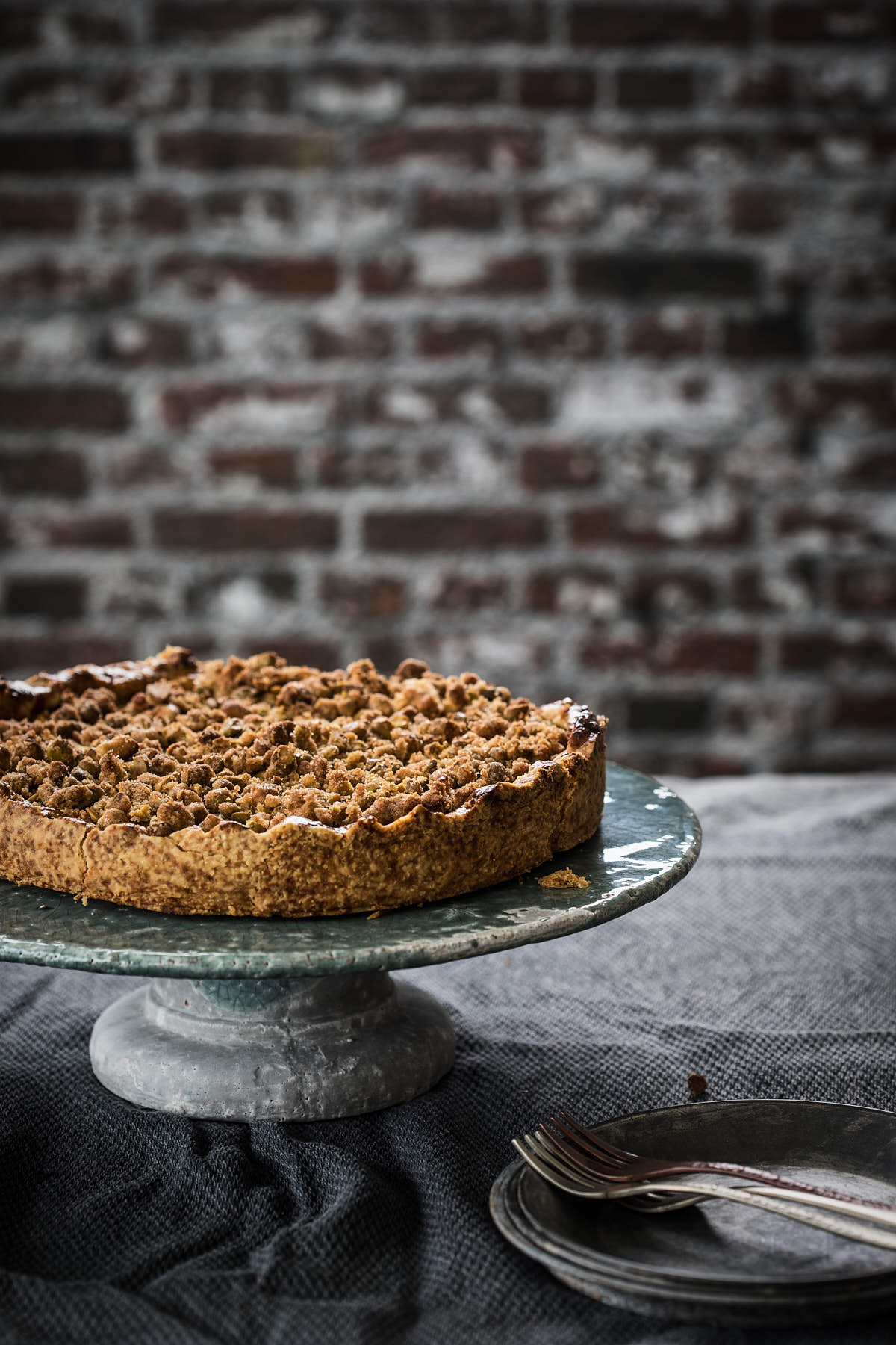 Pompoentaart met pistache