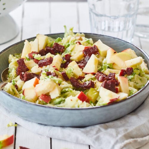 Rauwe andijviestamppot met appel en chorizo
