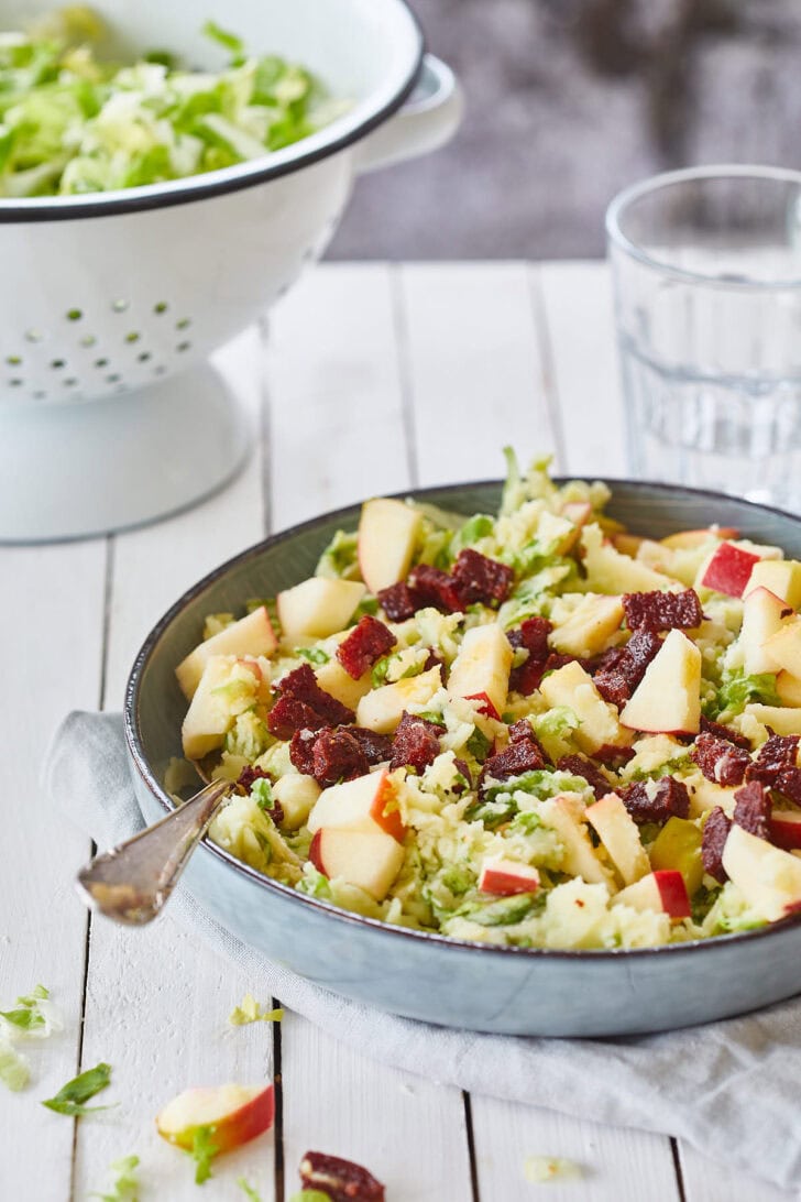 Rauwe andijviestamppot met appel en chorizo