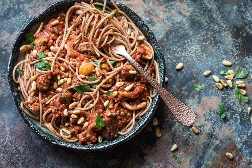 Vegan spaghetti bolognese