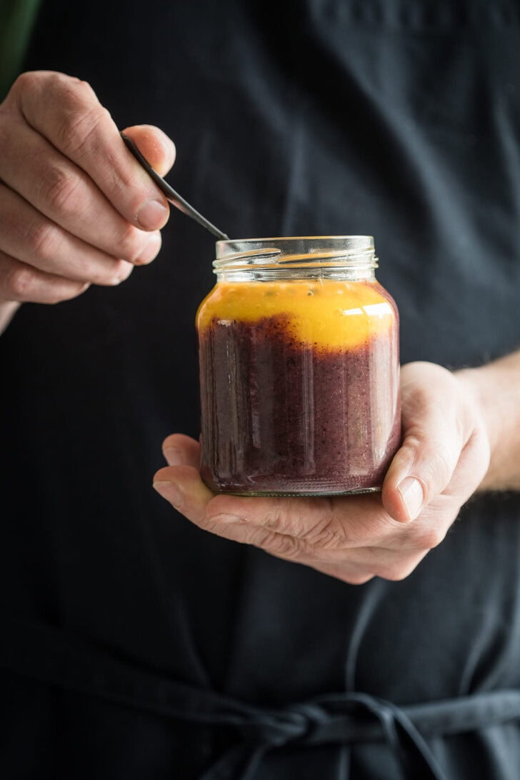 Rijstpudding met zwarte rijst
