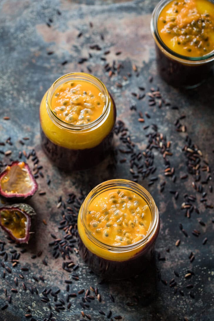 Zwarte rijst rijstpudding