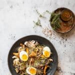 Paddestoelsalade met gekookt eitje | simoneskitchen.nl