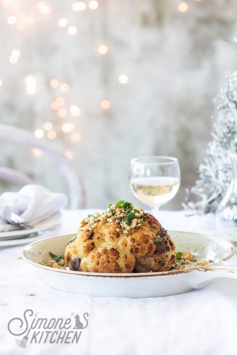Vegan hoofdgerecht met geroosterde bloemkool | simoneskitchen.nl