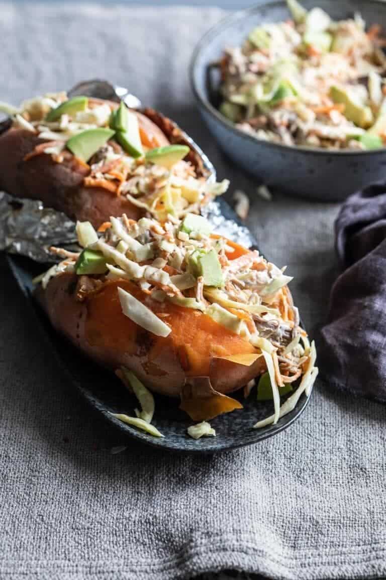 Zoete aardappel met pulled pork | simoneskitchen.nl