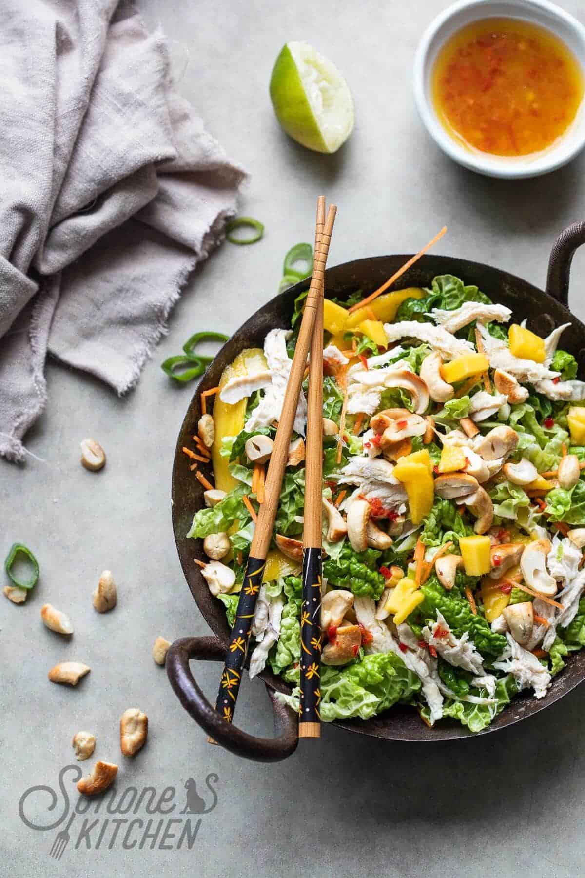 Chinese kool salade met Thaise dressing