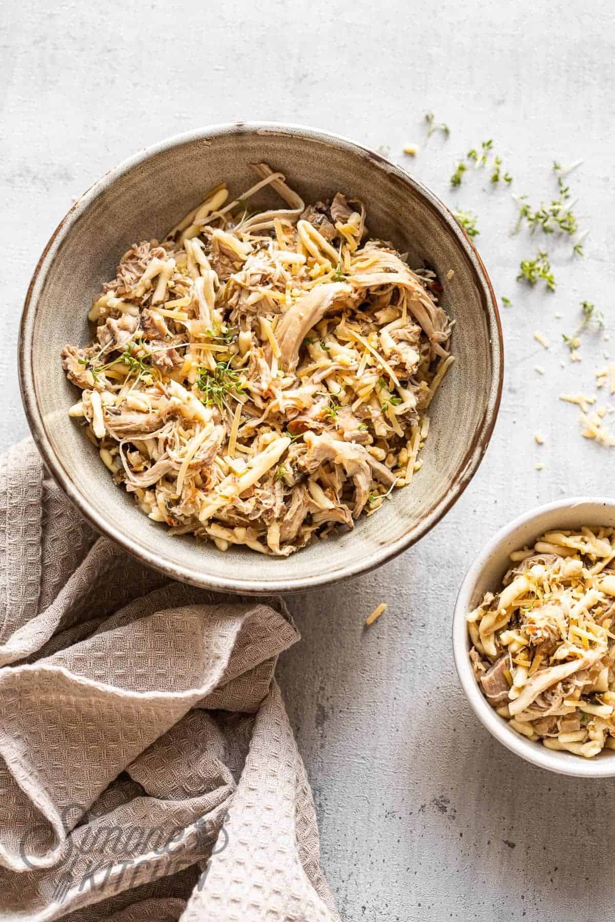 Witte wijn kip met orzo