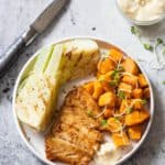 Geroosterde venkel met kabeljauw