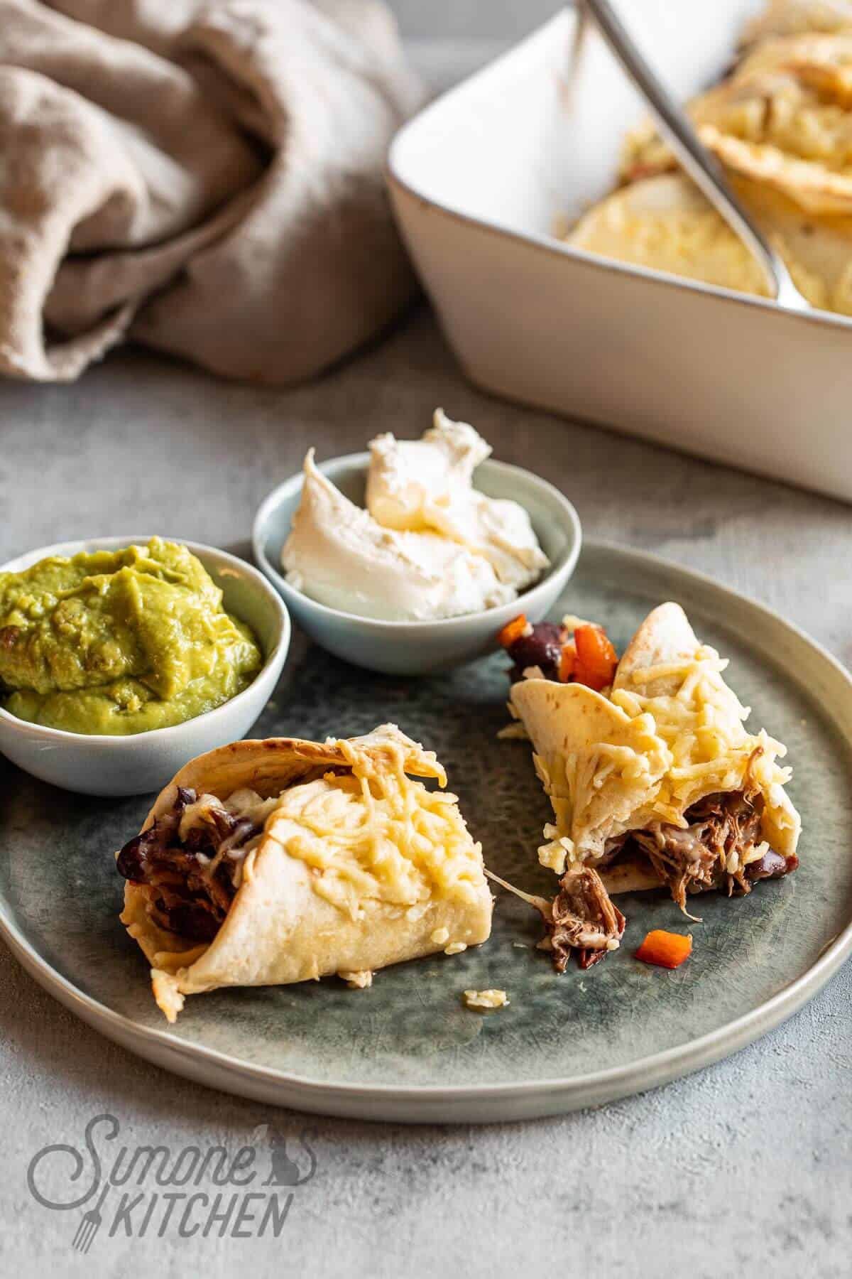 Enchiladas met zachtgegaarde riblap