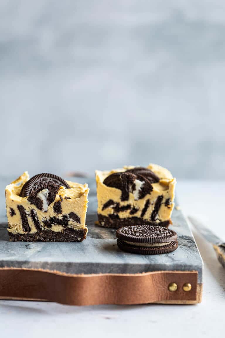 Vegan oreo mango cheesecake