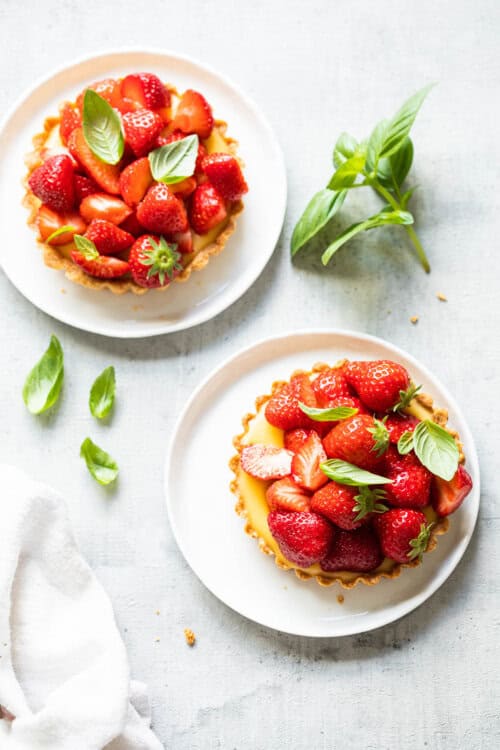 aardbeien custardtaartje