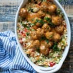 Curry gehaktballetjes met bloemkoolrijst