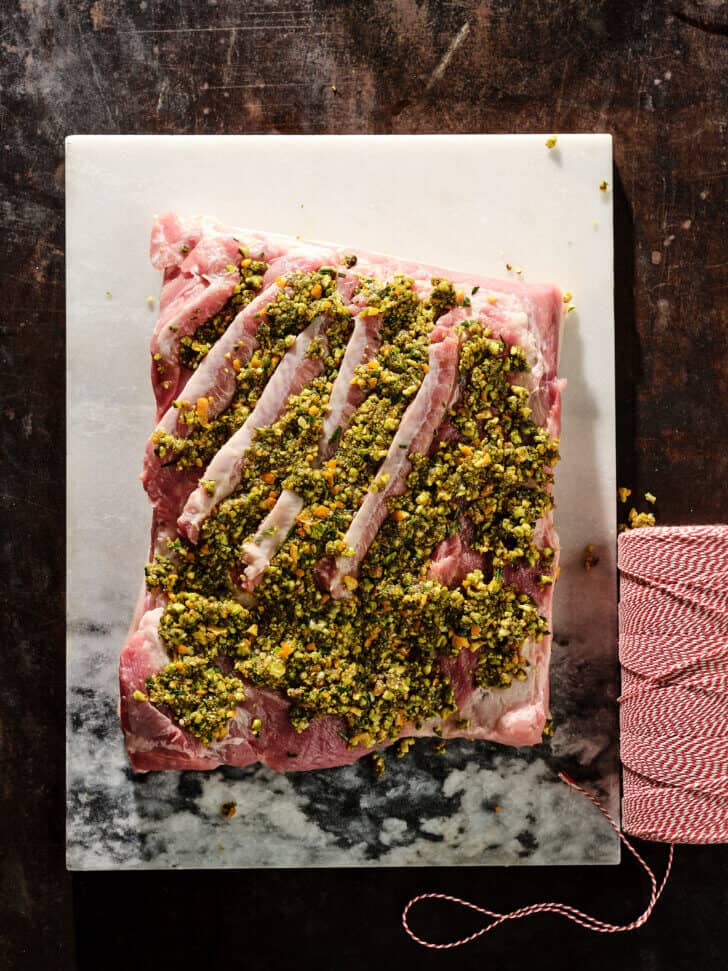 Vul het buikspek met de vulling