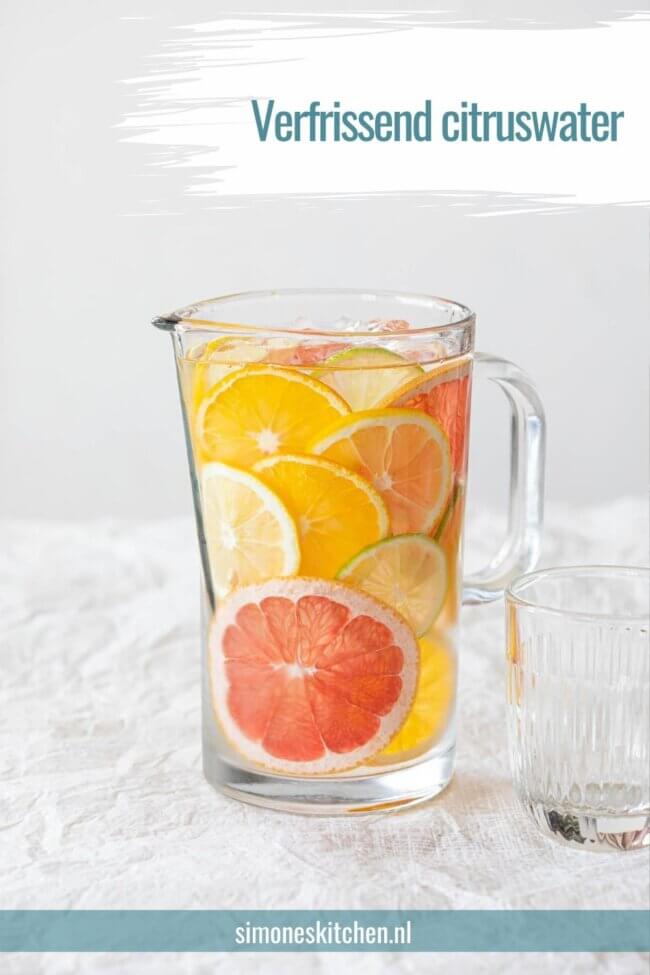 Water met sinaasappel en andere citrusvruchten
