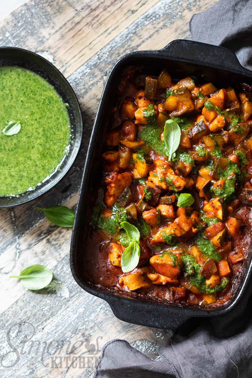 Chipotle kip met basilicumsaus
