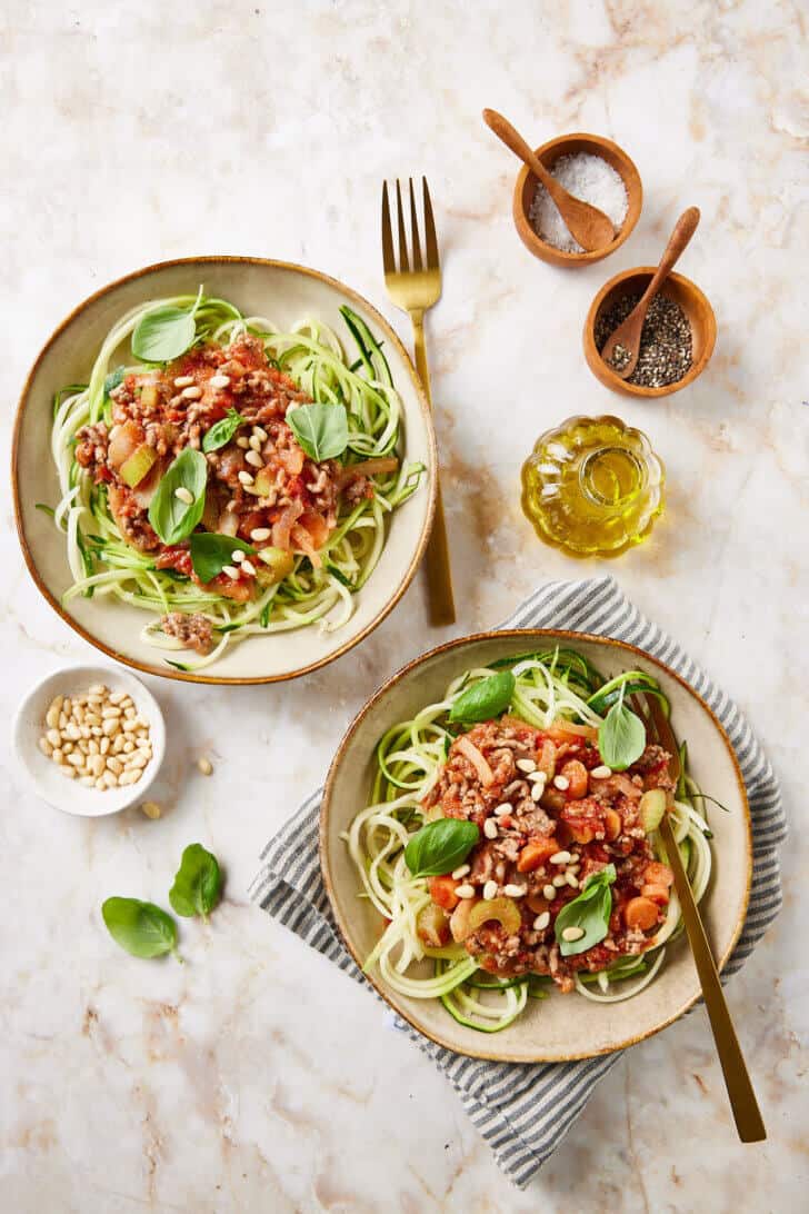Courgetti bolognese