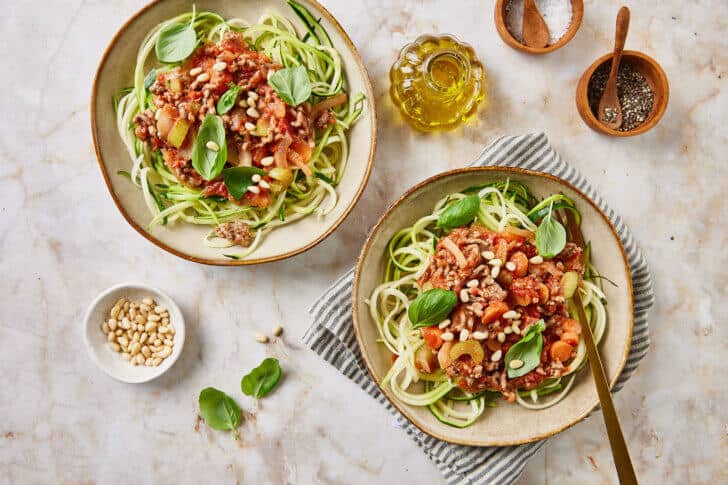 Courgetti bolognese